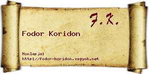 Fodor Koridon névjegykártya